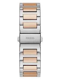 Silver and Rose Gold-Tone Analog Watch