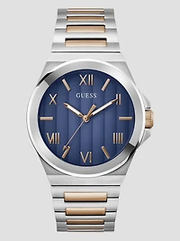 Silver and Rose Gold-Tone Analog Watch