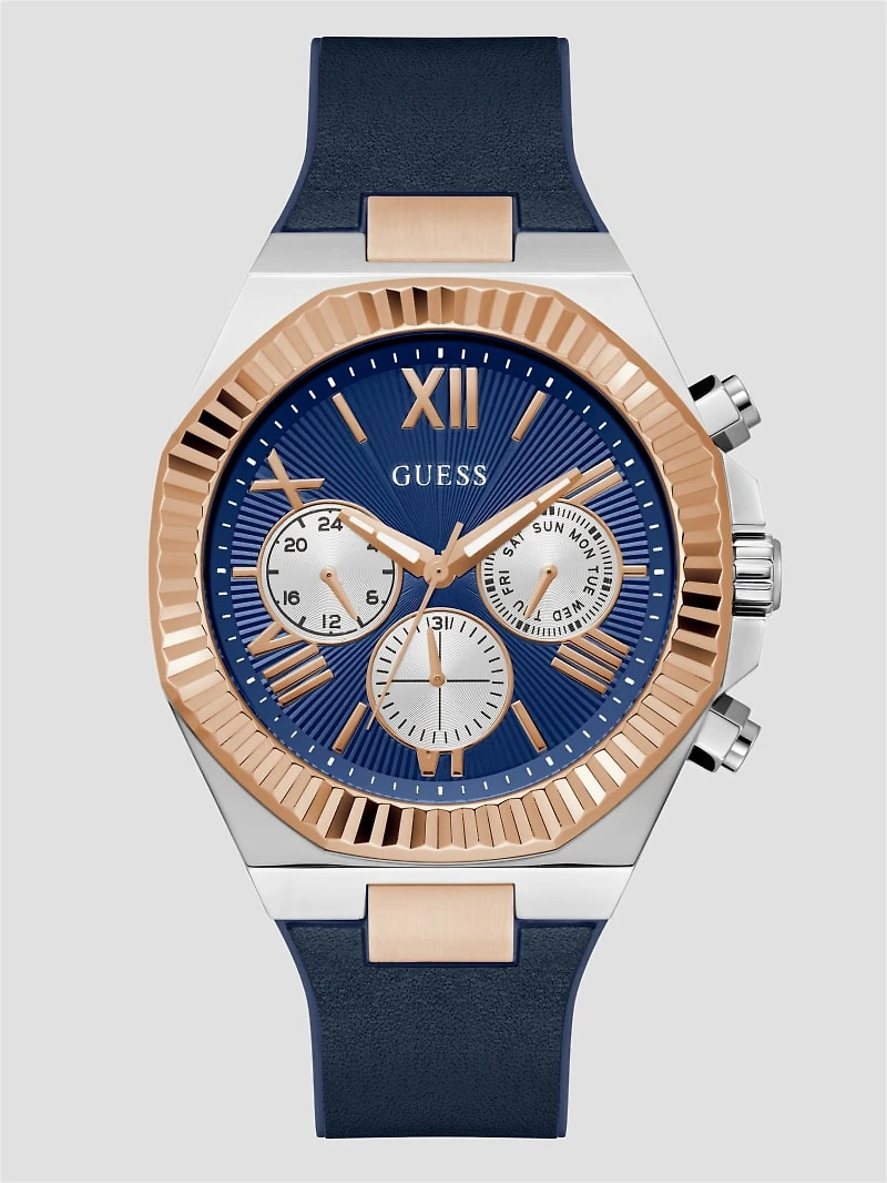 Blue and Multi-Tone Multifunction Watch