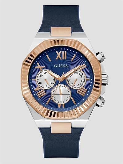 Blue and Multi-Tone Multifunction Watch