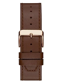 Brown Leather Multifunction Watch