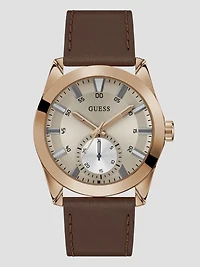 Brown Leather Multifunction Watch