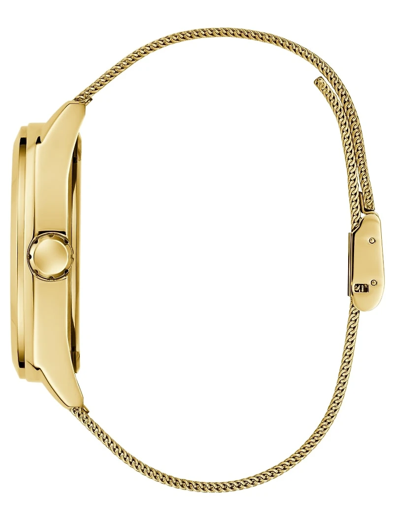 Gold-Tone Mesh Analog Watch