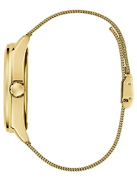 Gold-Tone Mesh Analog Watch
