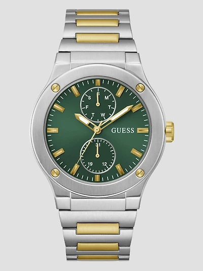Two-Tone Green Multifunction Watch
