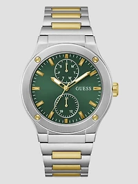 Two-Tone Green Multifunction Watch