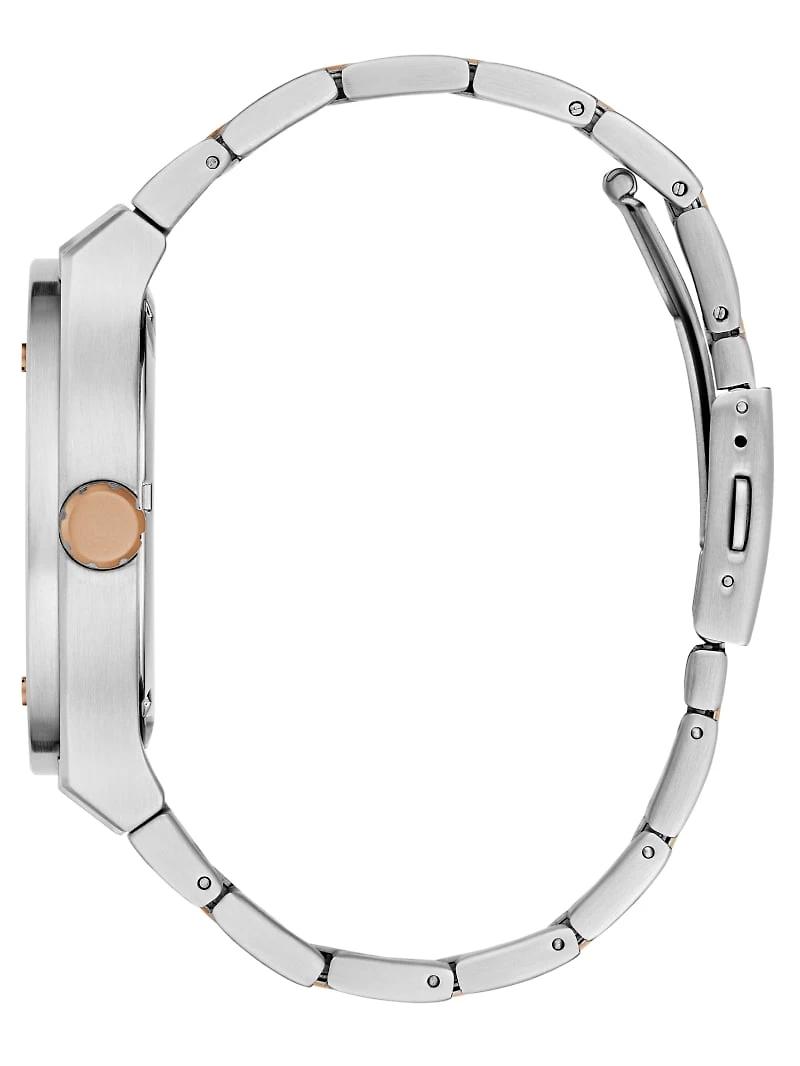 Silver and Rose Gold-Tone Multifunction Watch
