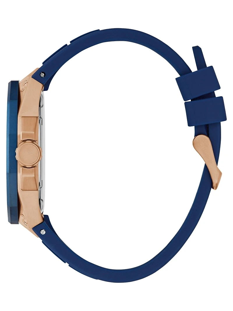 Rose Gold-Tone Silicon Chronograph Watch