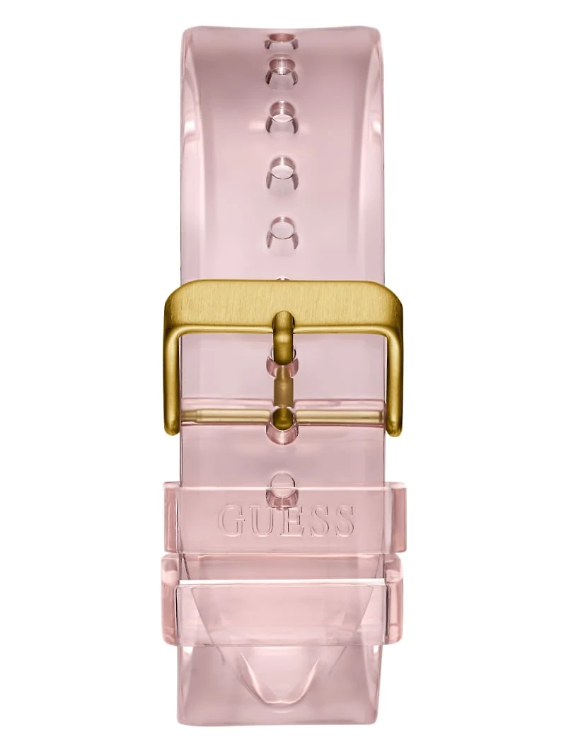 Pink and White Multifunction Silicon Watch