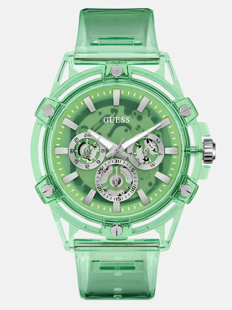 Transparent Green Multifunction Watch