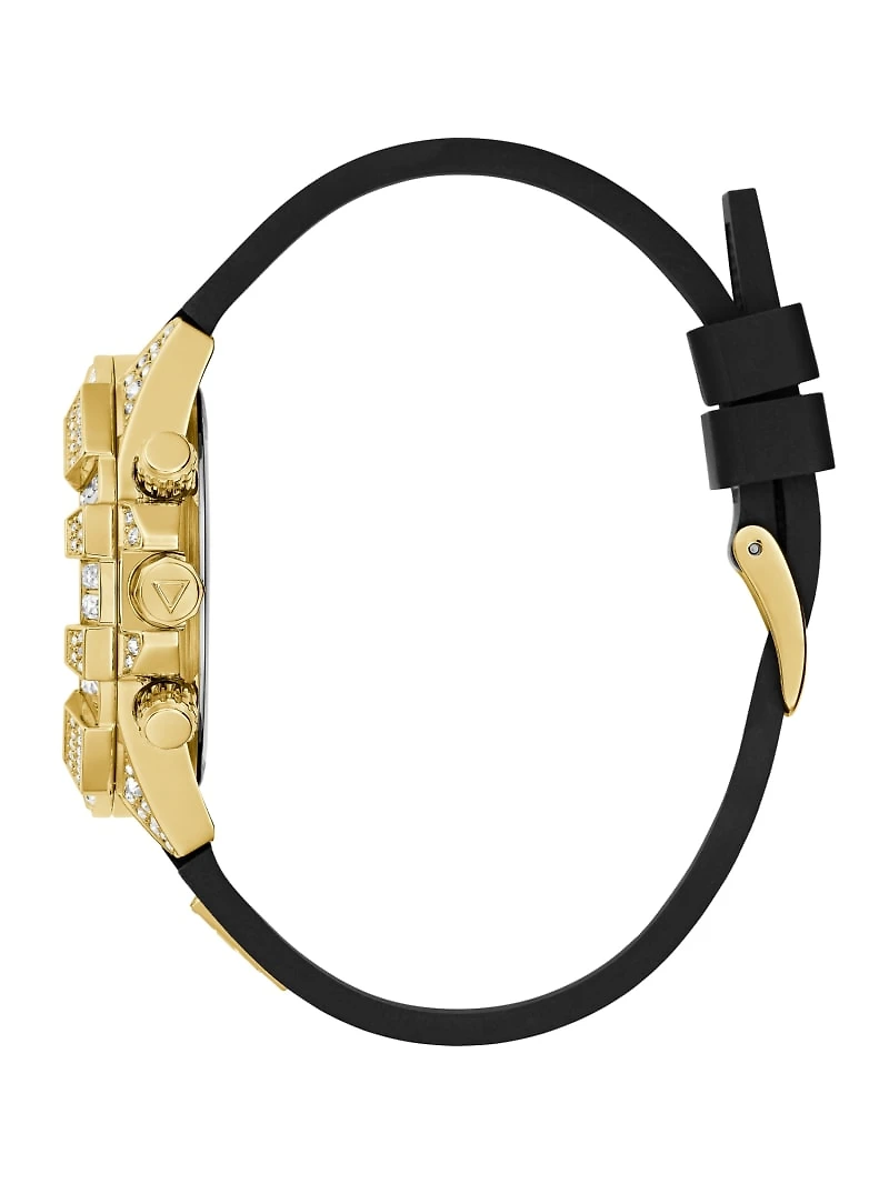 Gold-Tone Leather Analog Watch