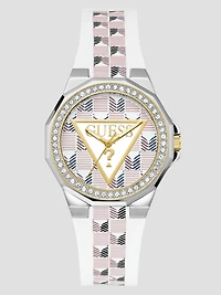 White Analog Leather Watch