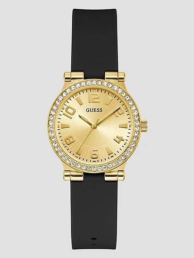 Gold-Tone Analog Silicon Watch