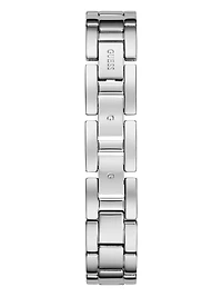 Silver-Tone and Pink Analog Watch