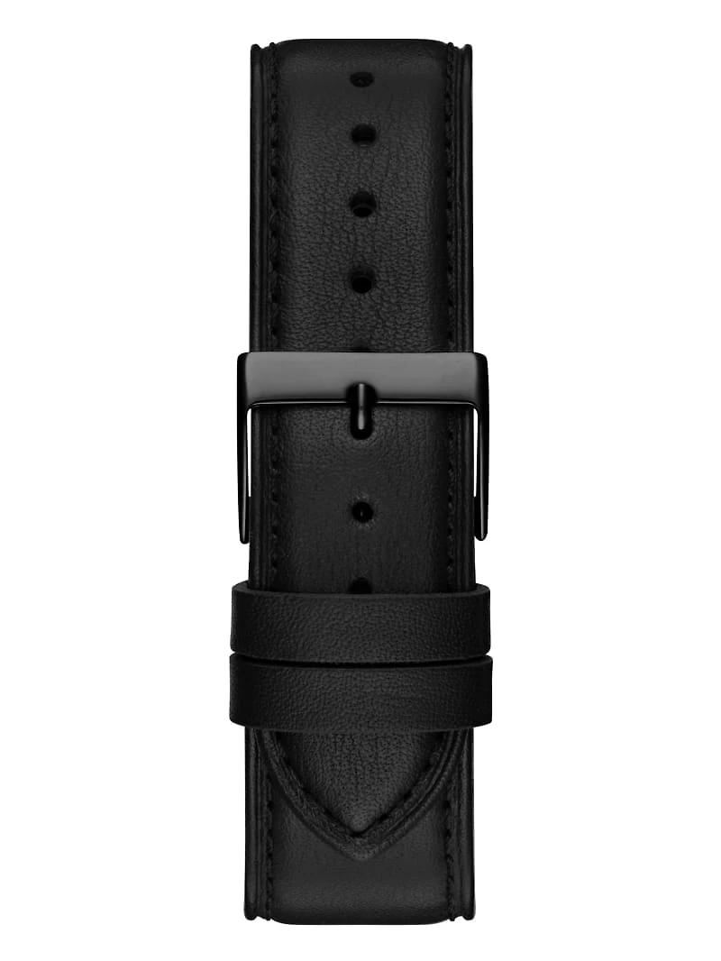Black Leather Analog Watch