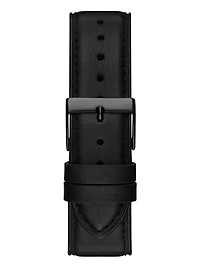 Black Leather Analog Watch