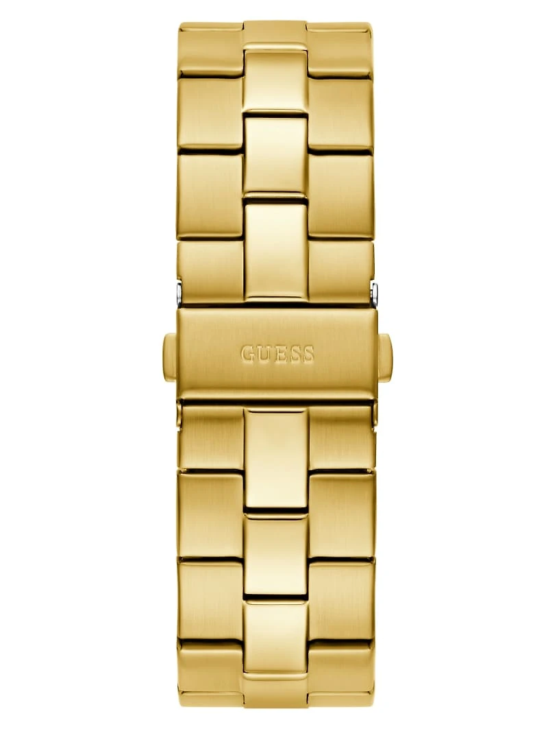 Gold-Tone and Green Analog Watch