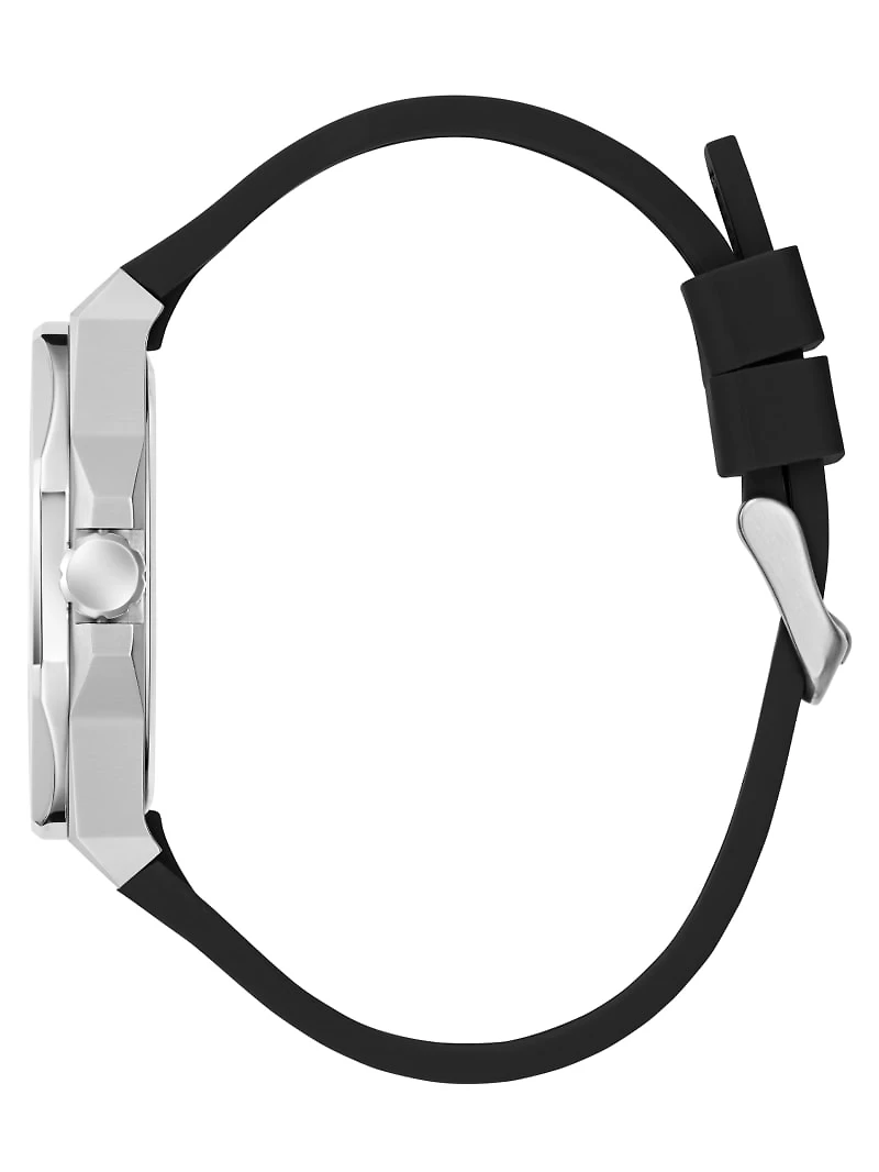 Silver-Tone and Black Analog Watch