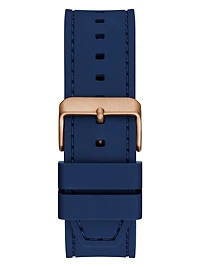 Rose Gold-Tone and Blue Analog Watch