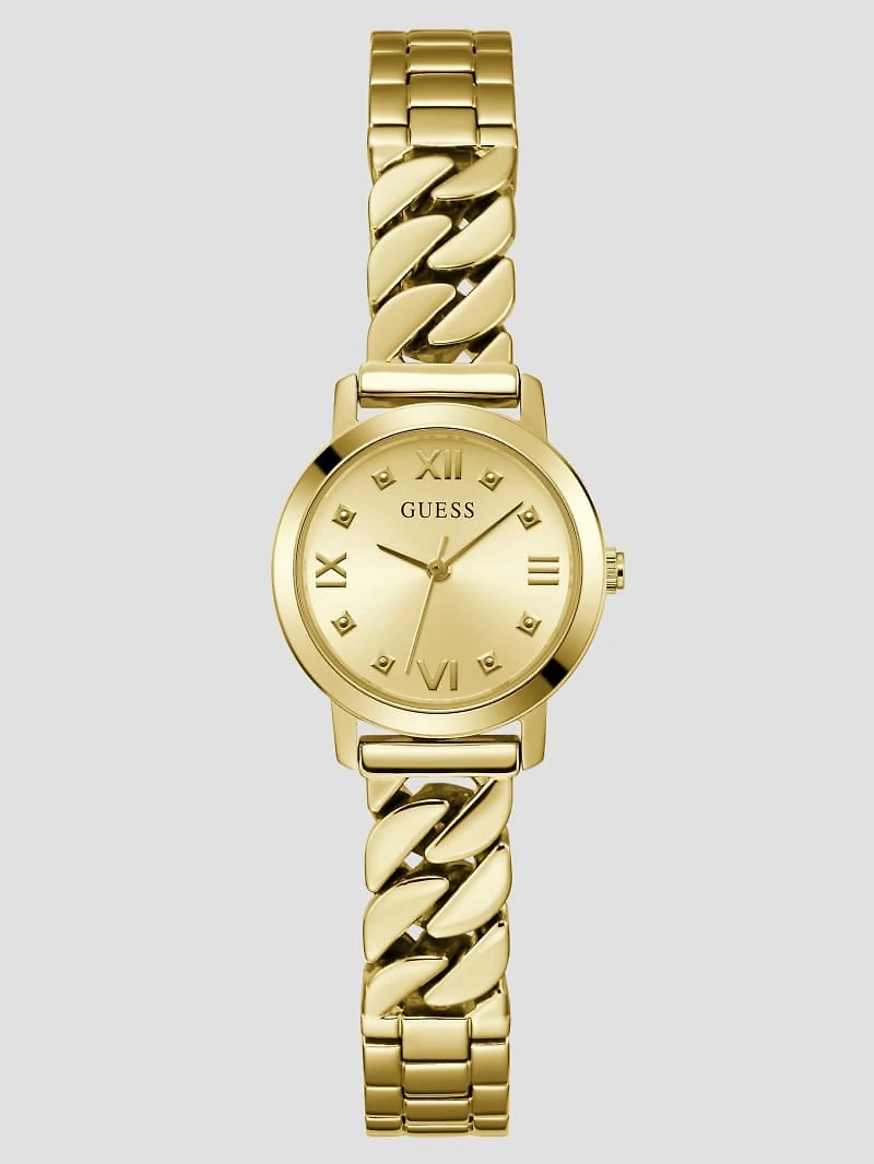 Gold-Tone Mixed Chain Analog Watch