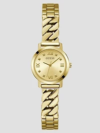 Gold-Tone Mixed Chain Analog Watch