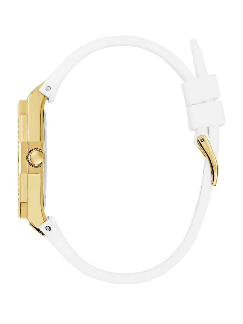 Gold-Tone and White Analog Watch