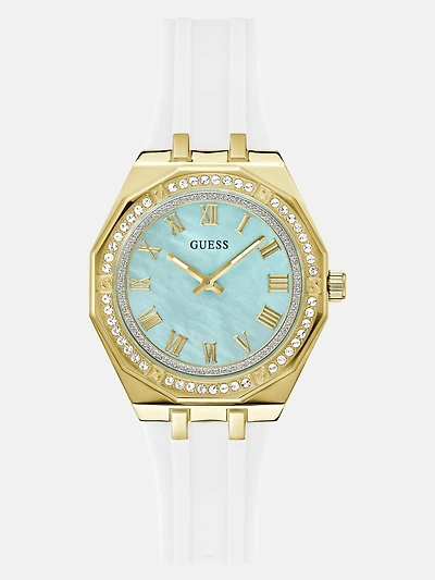 Gold-Tone and White Analog Watch
