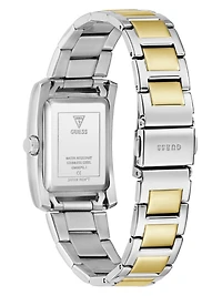 Multi-Tone Crystal Square Analog Watch