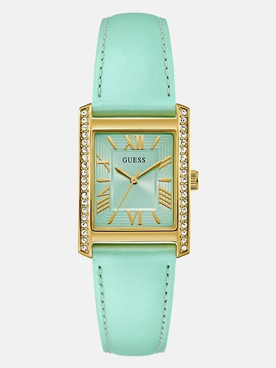Blue Leather Analog Watch