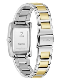Multi-Tone and Black Square Analog Watch