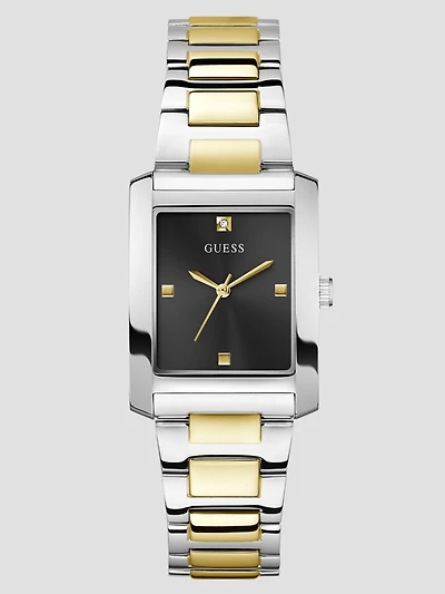 Multi-Tone and Black Square Analog Watch