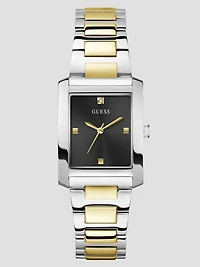 Multi-Tone and Black Square Analog Watch