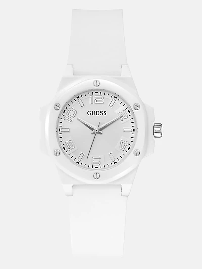 White Analog Silicon Watch