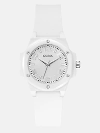 White Analog Silicon Watch