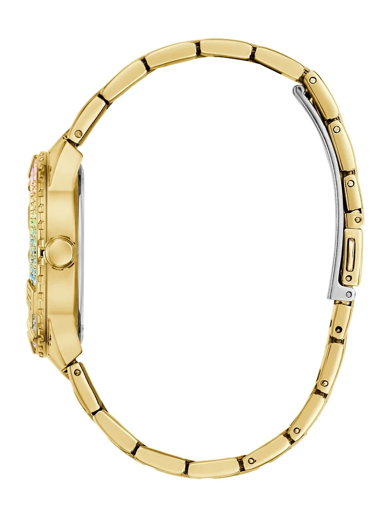 Gold-Tone and Rainbow Analog Watch