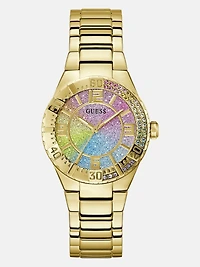 Gold-Tone and Rainbow Analog Watch