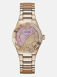 Rose Gold-Tone and Pink Analog Watch