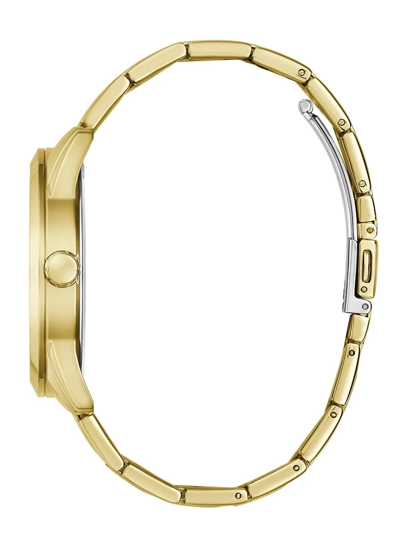 Gold-Tone and Blue Analog Watch