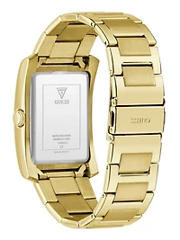 Gold-Tone and Black Square Analog Watch
