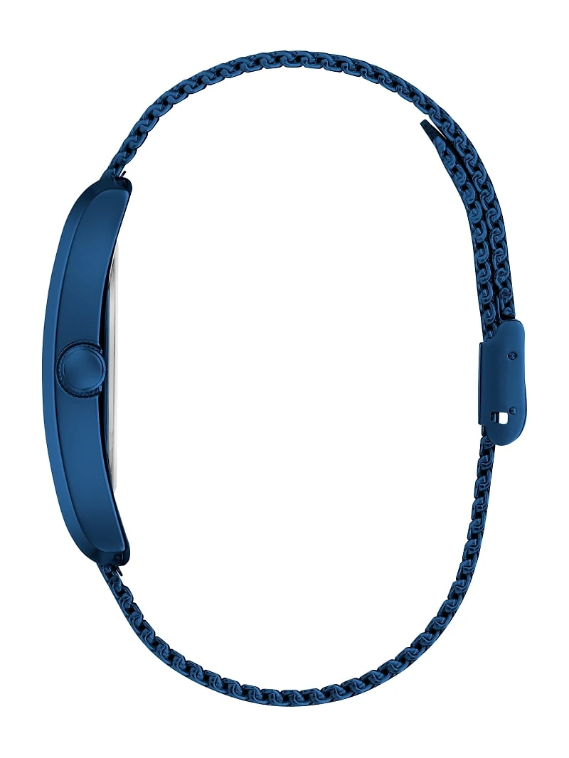 Blue Mesh Analog Watch