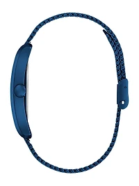 Blue Mesh Analog Watch