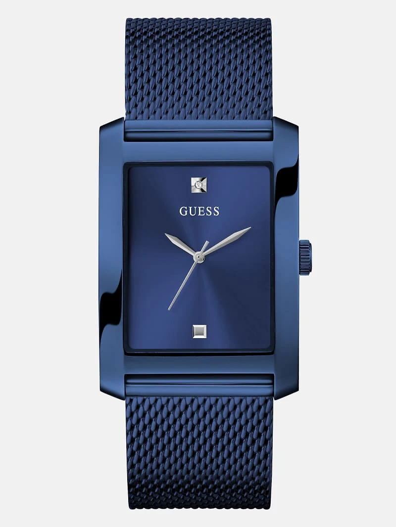 Blue Mesh Analog Watch