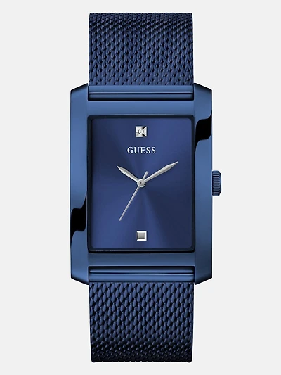 Blue Mesh Analog Watch