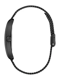 Black Mesh Analog Watch