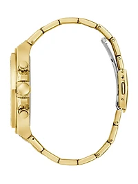 Gold-Tone Rhinestone Multifunction Watch