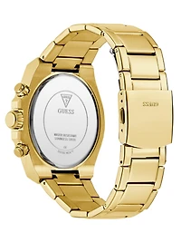 Gold-Tone Rhinestone Multifunction Watch