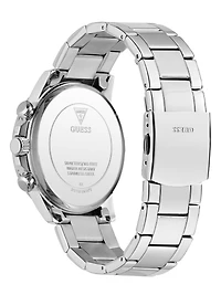 Silver-Tone and Blue Multifunction Watch