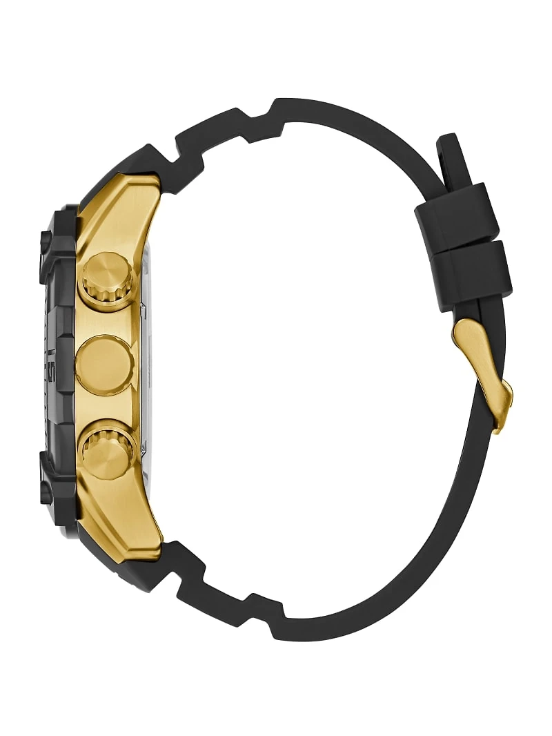Black Chronograph Silicon Watch