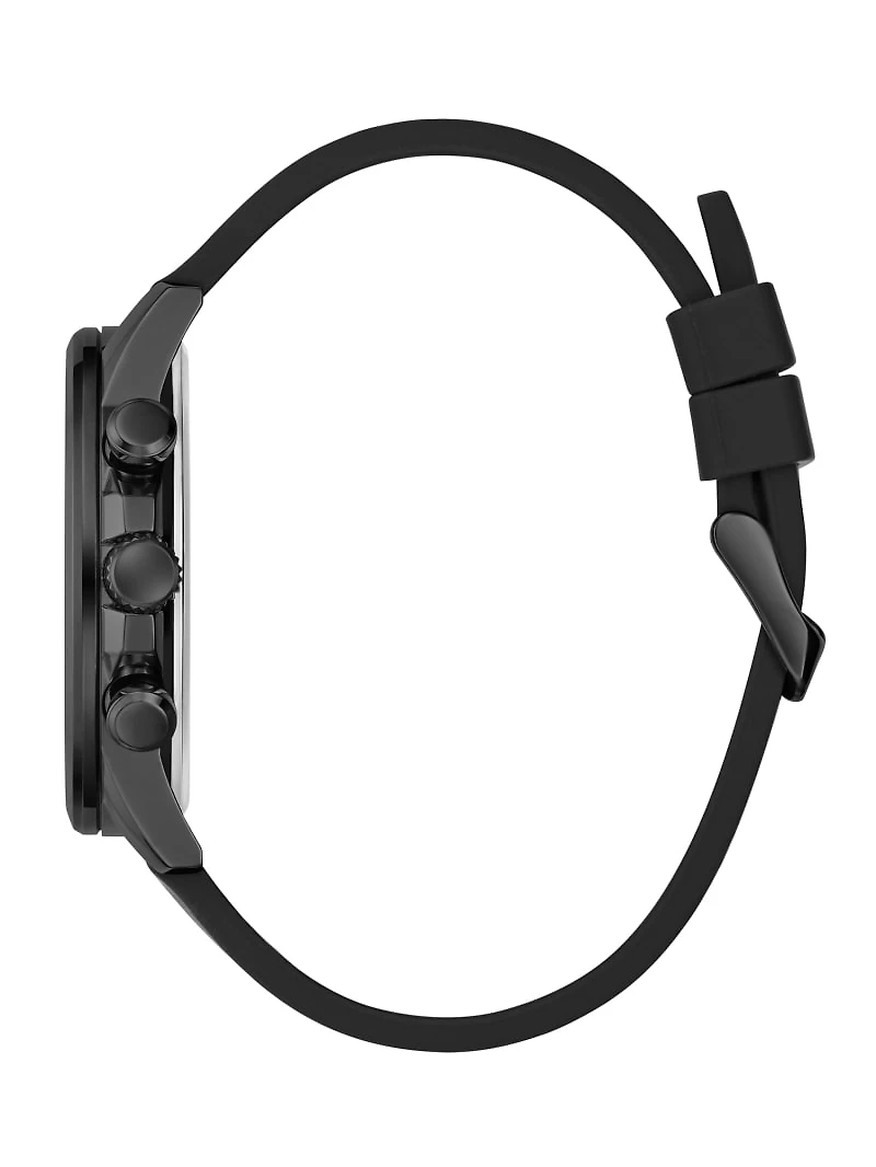 Black Silicone Multifunction Watch