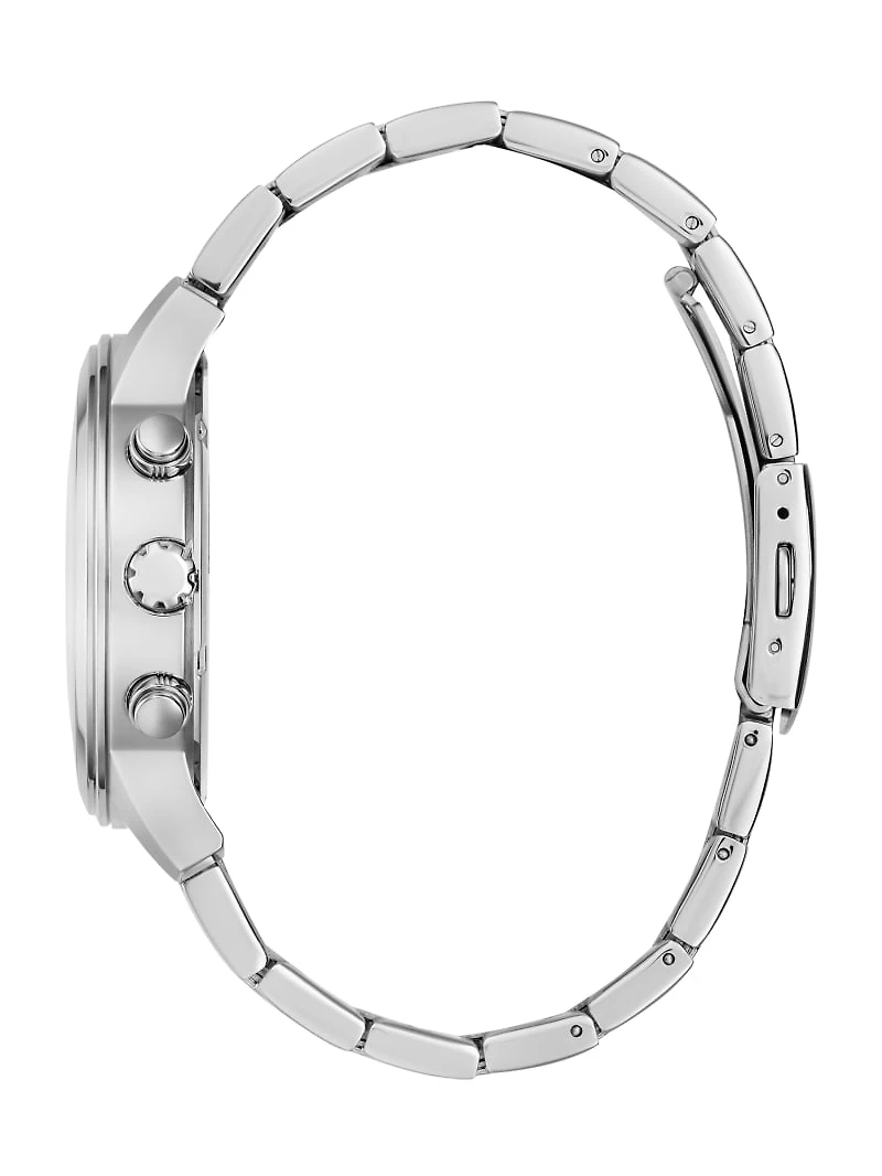 Silver-Tone and Blue Multifunction Watch